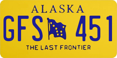 AK license plate GFS451