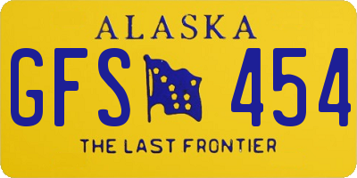 AK license plate GFS454