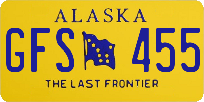 AK license plate GFS455