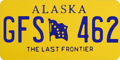 AK license plate GFS462