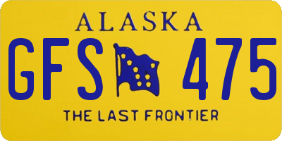 AK license plate GFS475