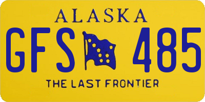 AK license plate GFS485