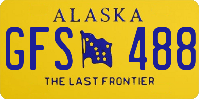 AK license plate GFS488