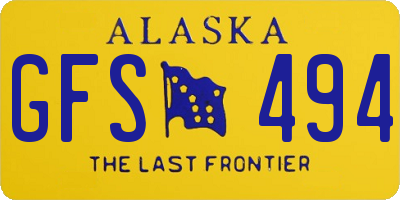 AK license plate GFS494