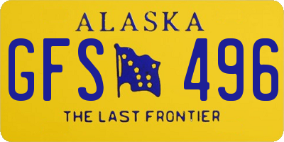 AK license plate GFS496