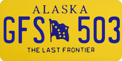 AK license plate GFS503