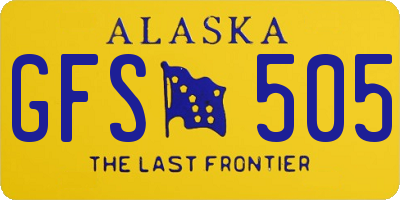 AK license plate GFS505