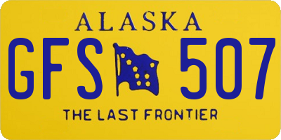 AK license plate GFS507
