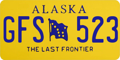 AK license plate GFS523