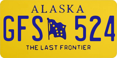 AK license plate GFS524
