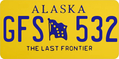 AK license plate GFS532