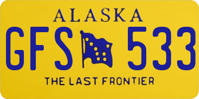AK license plate GFS533