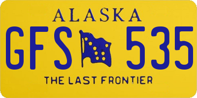 AK license plate GFS535