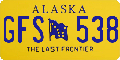 AK license plate GFS538