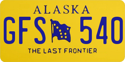 AK license plate GFS540