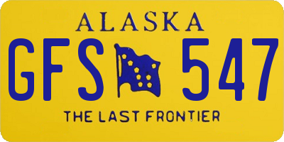 AK license plate GFS547
