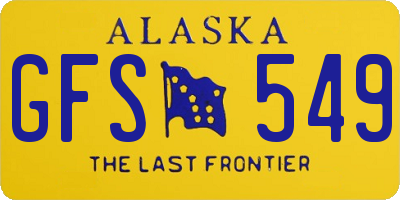 AK license plate GFS549