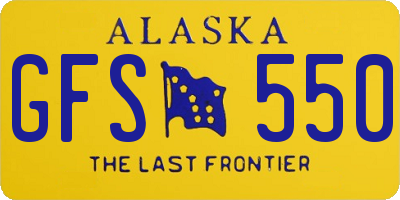 AK license plate GFS550