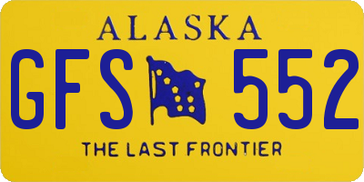 AK license plate GFS552