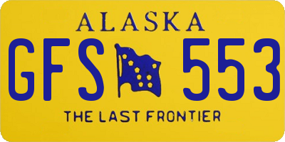 AK license plate GFS553