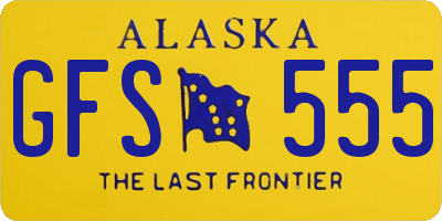 AK license plate GFS555