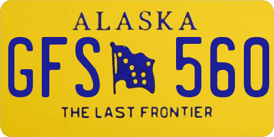 AK license plate GFS560