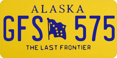 AK license plate GFS575