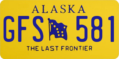 AK license plate GFS581