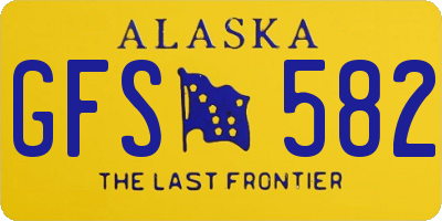 AK license plate GFS582