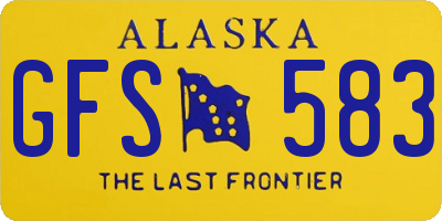 AK license plate GFS583