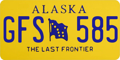 AK license plate GFS585