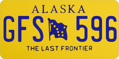AK license plate GFS596