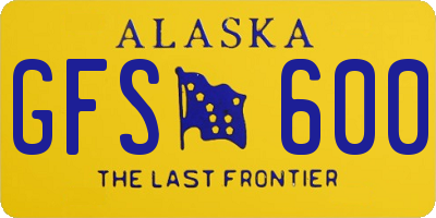 AK license plate GFS600