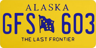 AK license plate GFS603