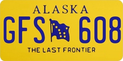 AK license plate GFS608