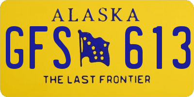 AK license plate GFS613