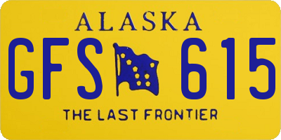 AK license plate GFS615