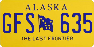 AK license plate GFS635