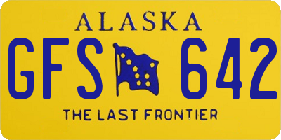 AK license plate GFS642
