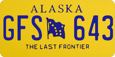 AK license plate GFS643