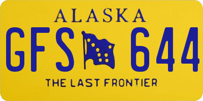AK license plate GFS644