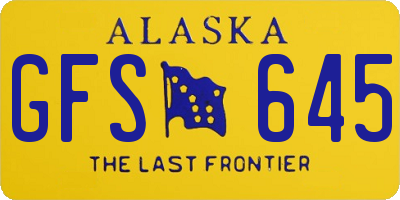 AK license plate GFS645