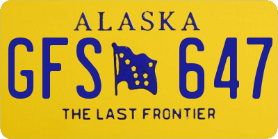 AK license plate GFS647