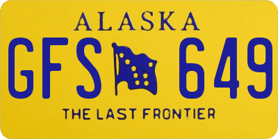 AK license plate GFS649
