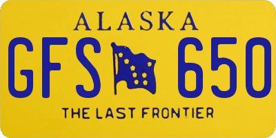 AK license plate GFS650