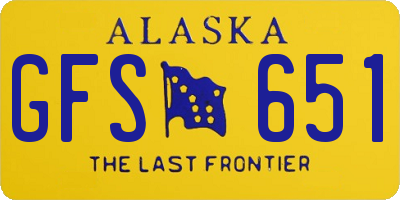 AK license plate GFS651