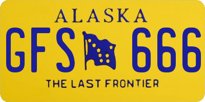 AK license plate GFS666