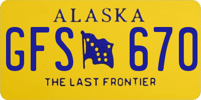 AK license plate GFS670