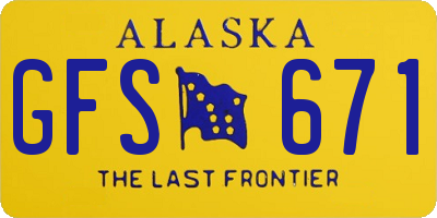 AK license plate GFS671