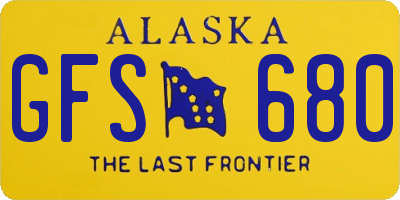 AK license plate GFS680